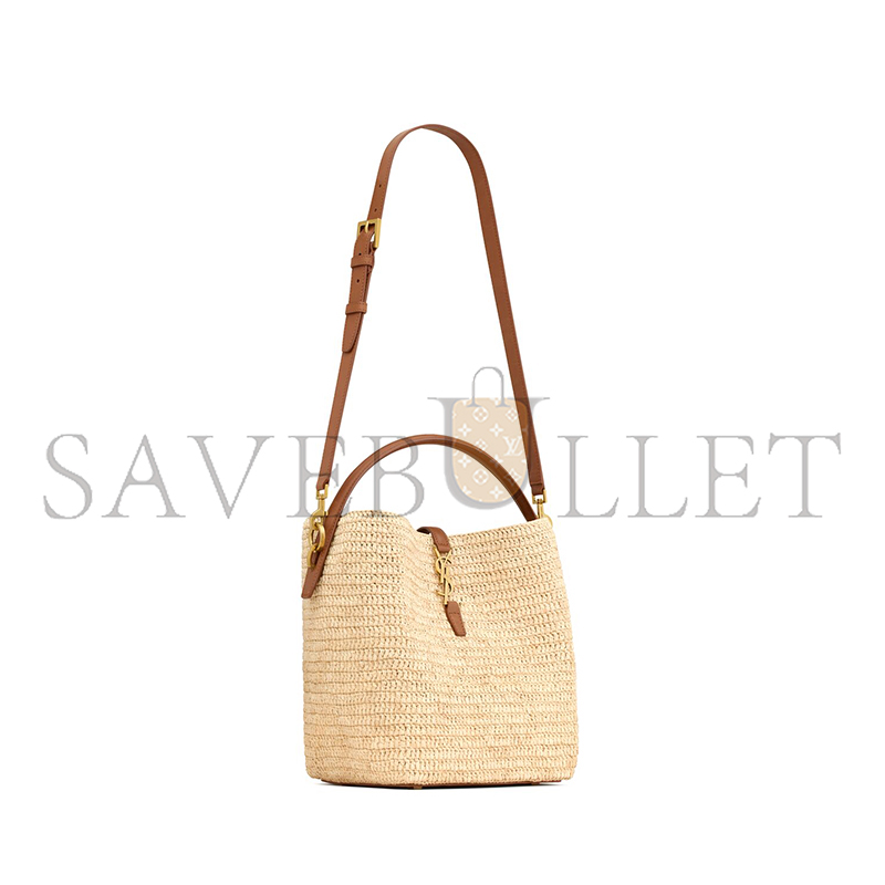 YSL LE 37 IN WOVEN RAFFIA AND VEGETABLE-TANNED LEATHER 773991GAAD72080 (20*25*16cm) YSL LE 37 IN WOVEN RAFFIA AND VEGETABLE-TANNED LEATHER 773991GAAD72080 (20*25*16cm)